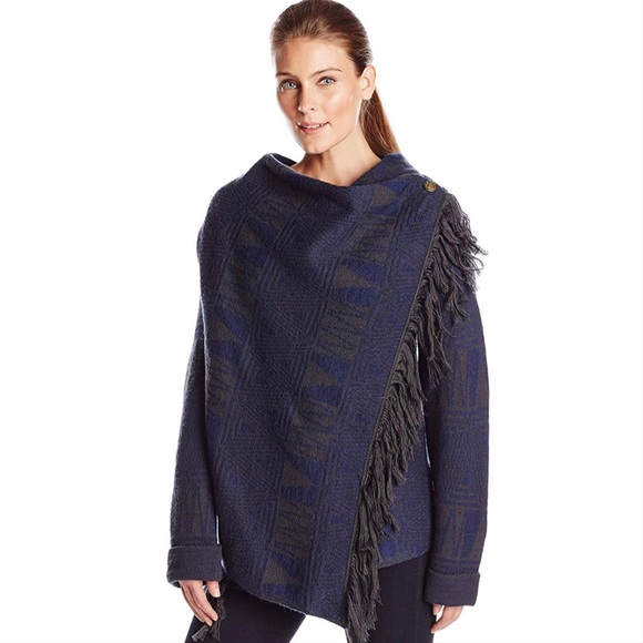 heather B Boiled Wool Aztec Fringed Jacket, NWT - Picture 1 of 4